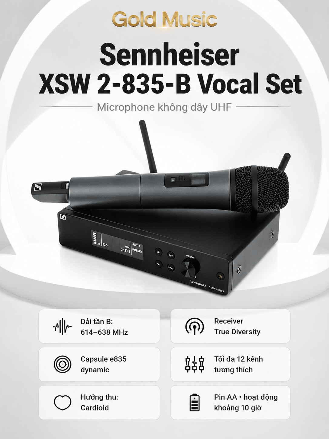 Sennheiser XSW 2-835-B Vocal Set Microphone sennheiser xsw 2 835 b vocal microphone