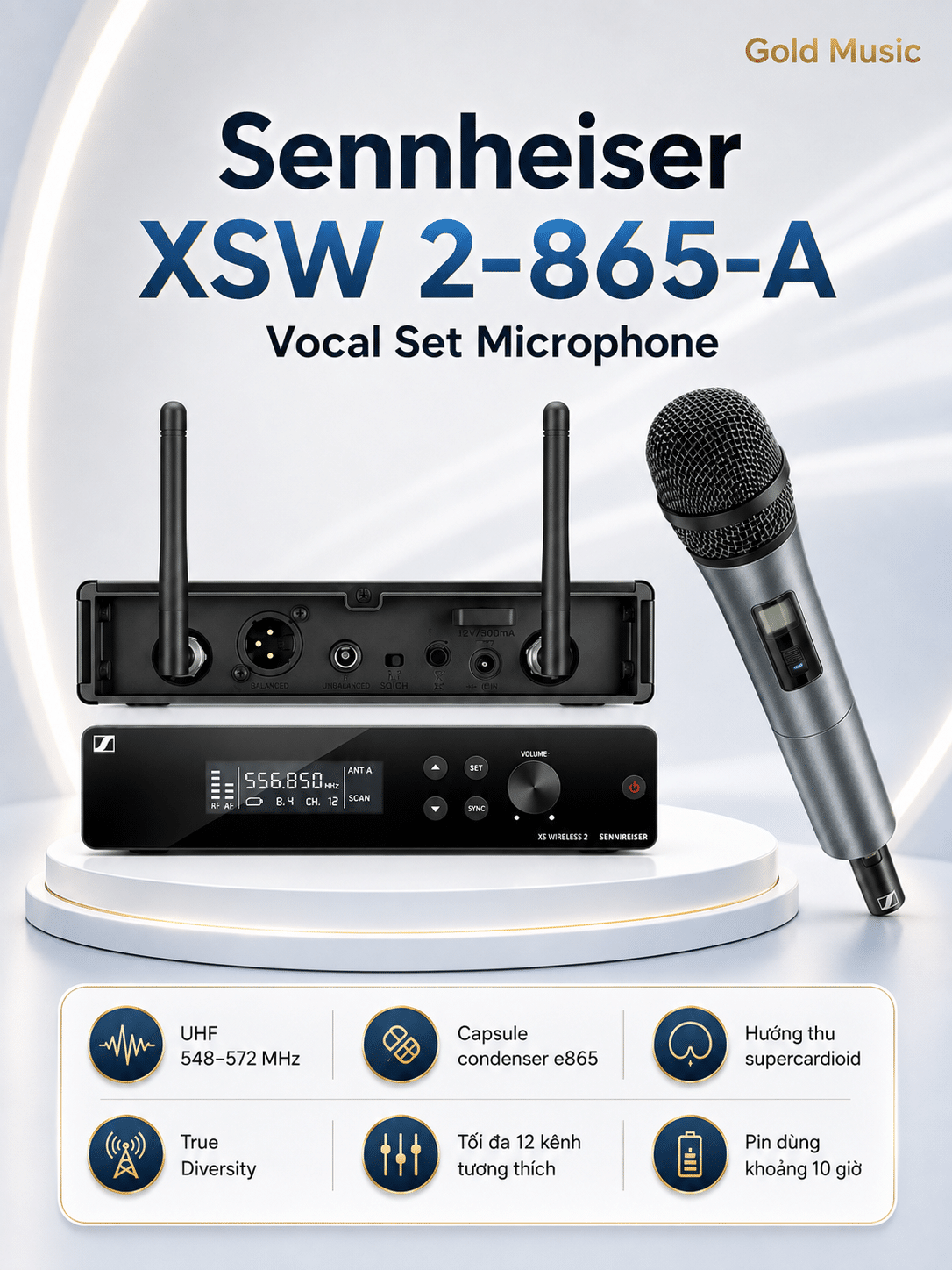 Sennheiser XSW 2-865-A Vocal Set Microphone sennheiser xsw 2 865 a vocal microphone