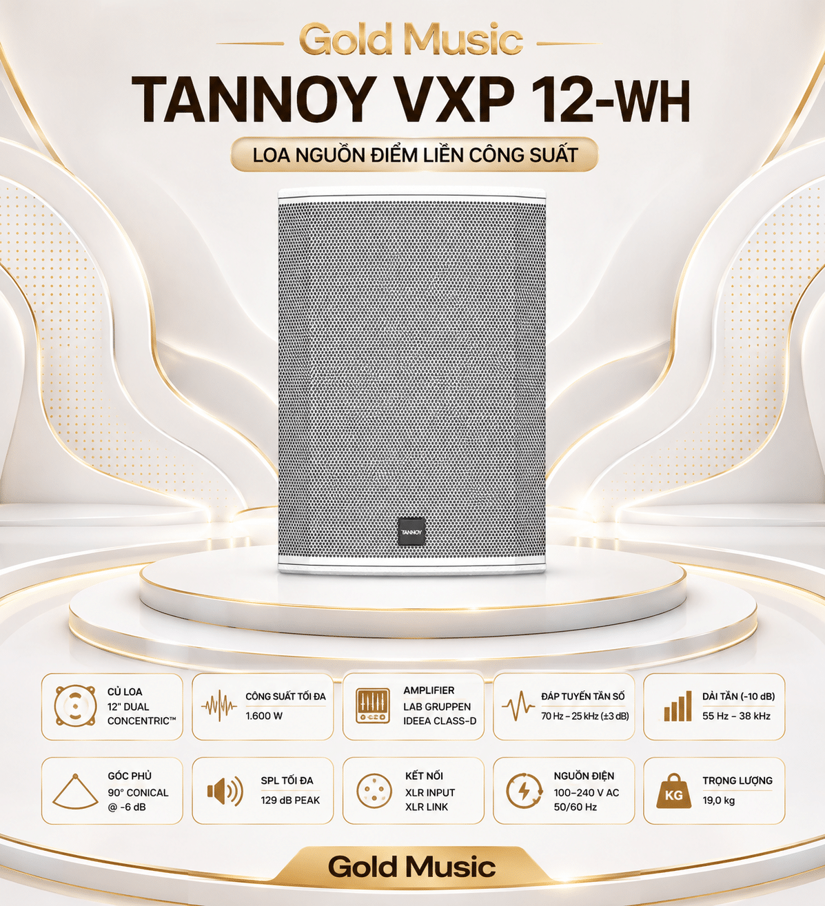 Tannoy VXP 12-WH Loa Nguồn Điểm Liền Công Suất tannoy vxp 12 wh loa nguon diem