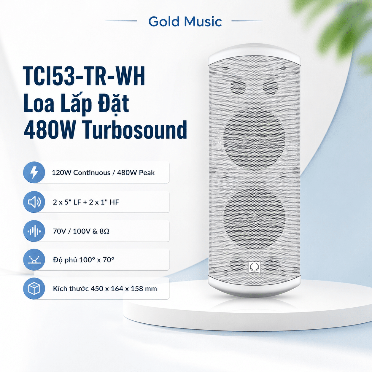 TCI53-TR-WH Loa Lắp Đặt 480w Turbosound tci53 tr wh loa lap dat 480w turbosound