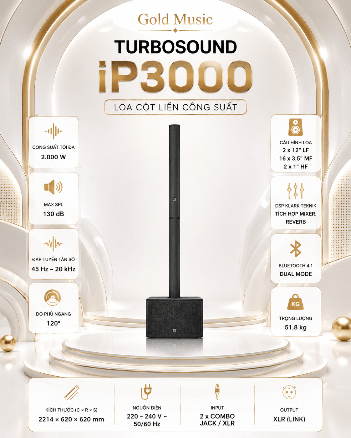 Turbosound iP3000 Loa Cột Liền Công Suất turbosound ip3000 loa cot lien cong suat