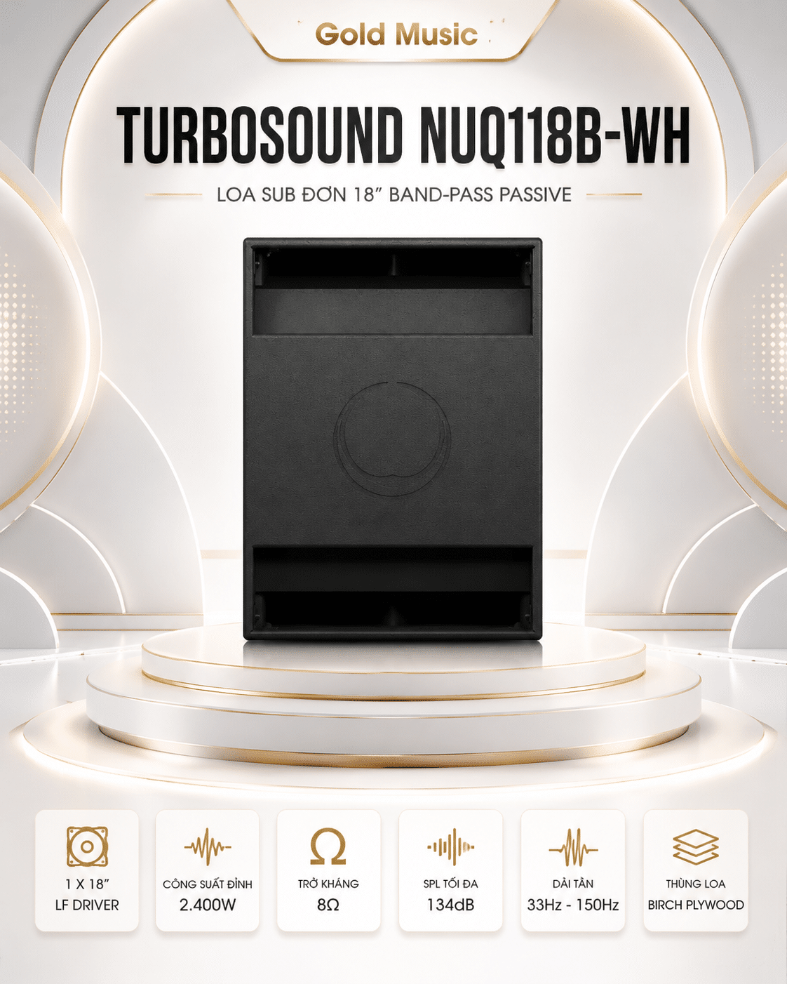 Turbosound NuQ118B-WH Loa Sub đơn 50 turbosound nuq118b wh loa sub don 50