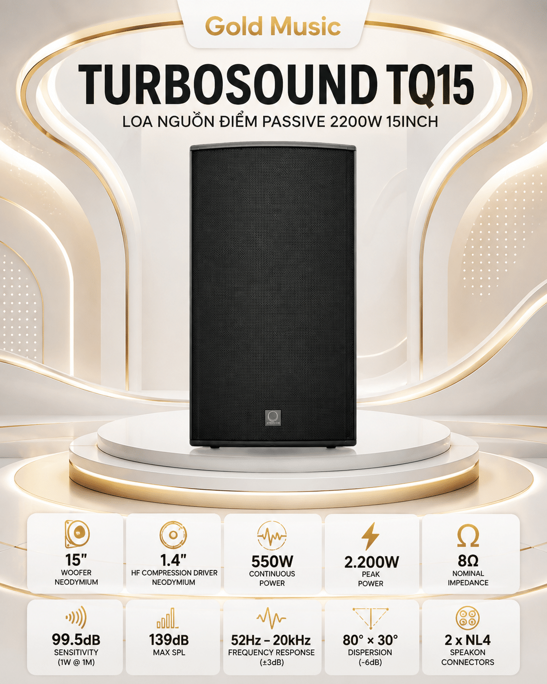 Turbosound TQ15 Loa Nguồn Điểm Passive 2200W 15inch turbosound tq15 loa nguon diem passive 2200w