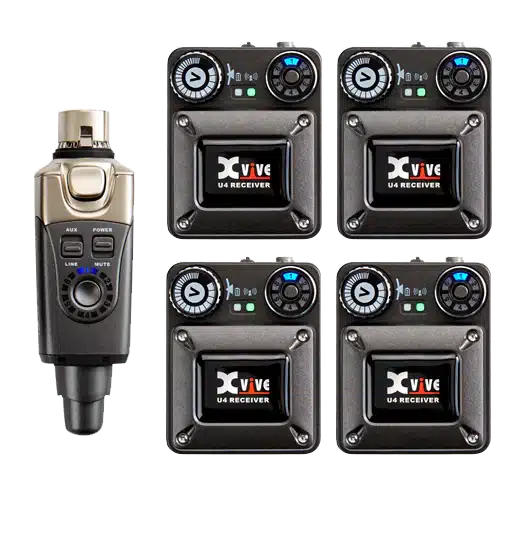 Bộ Thu Phát Không Dây Wireless Cho Tai Nghe Kiểm Âm Xvive U4R4 (1 Phát, 4 Thu) xvive u4r4 3