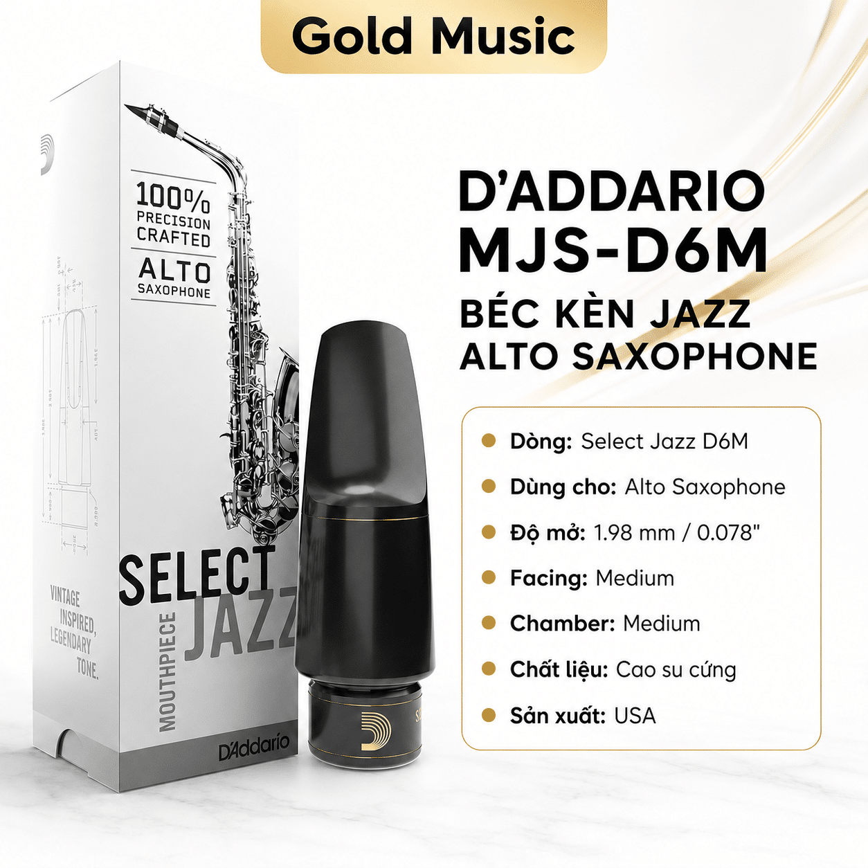 D'ADDARIO MJS-D6M BECK KÈN JAZZ ALTO SAXOPHONE addario mjs d6m
