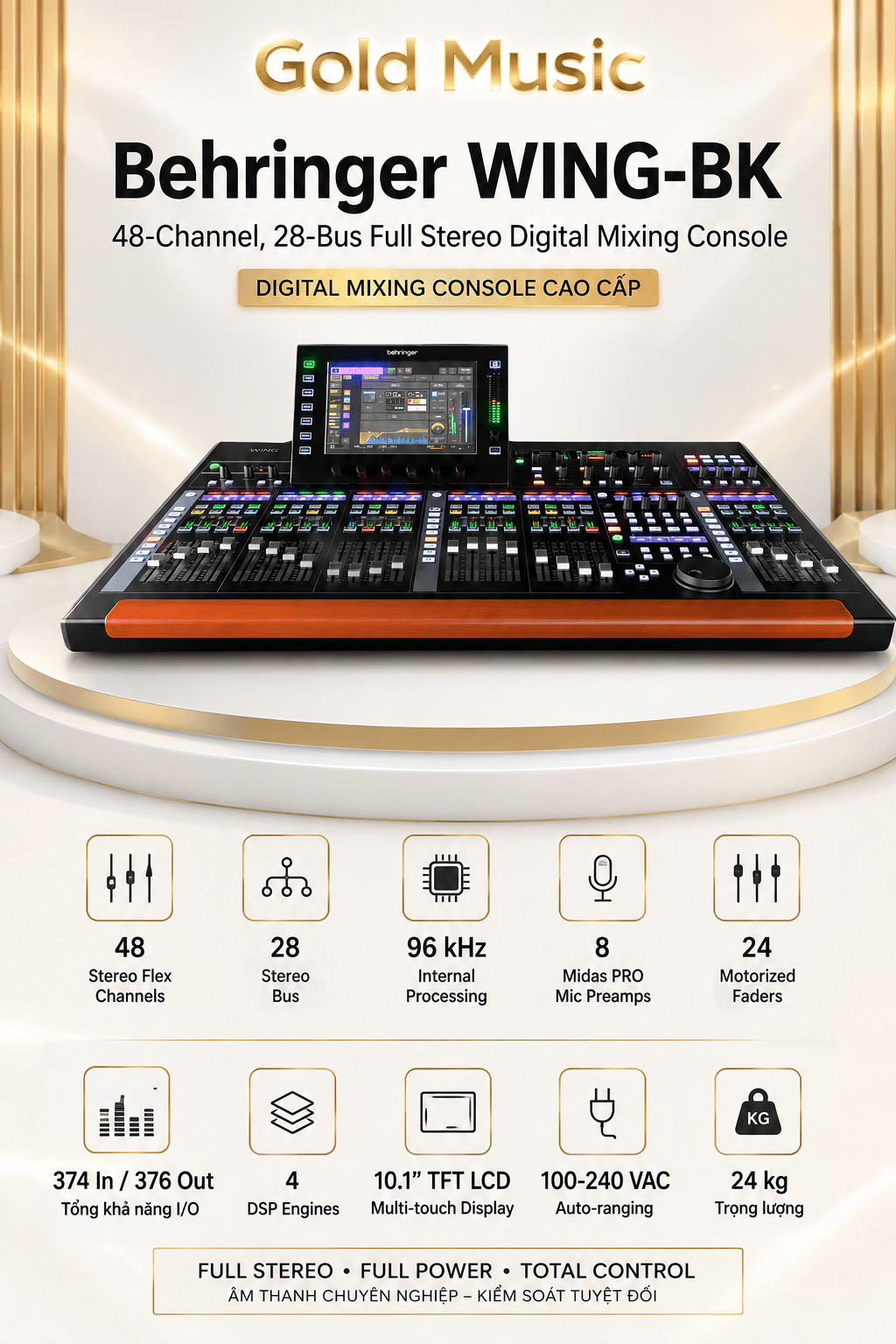 Behringer WING-BK 48 Stereo Channels, 28 Bus Full Stereo Digital Mixing Console behringer wing bk 48 stereo channels 28