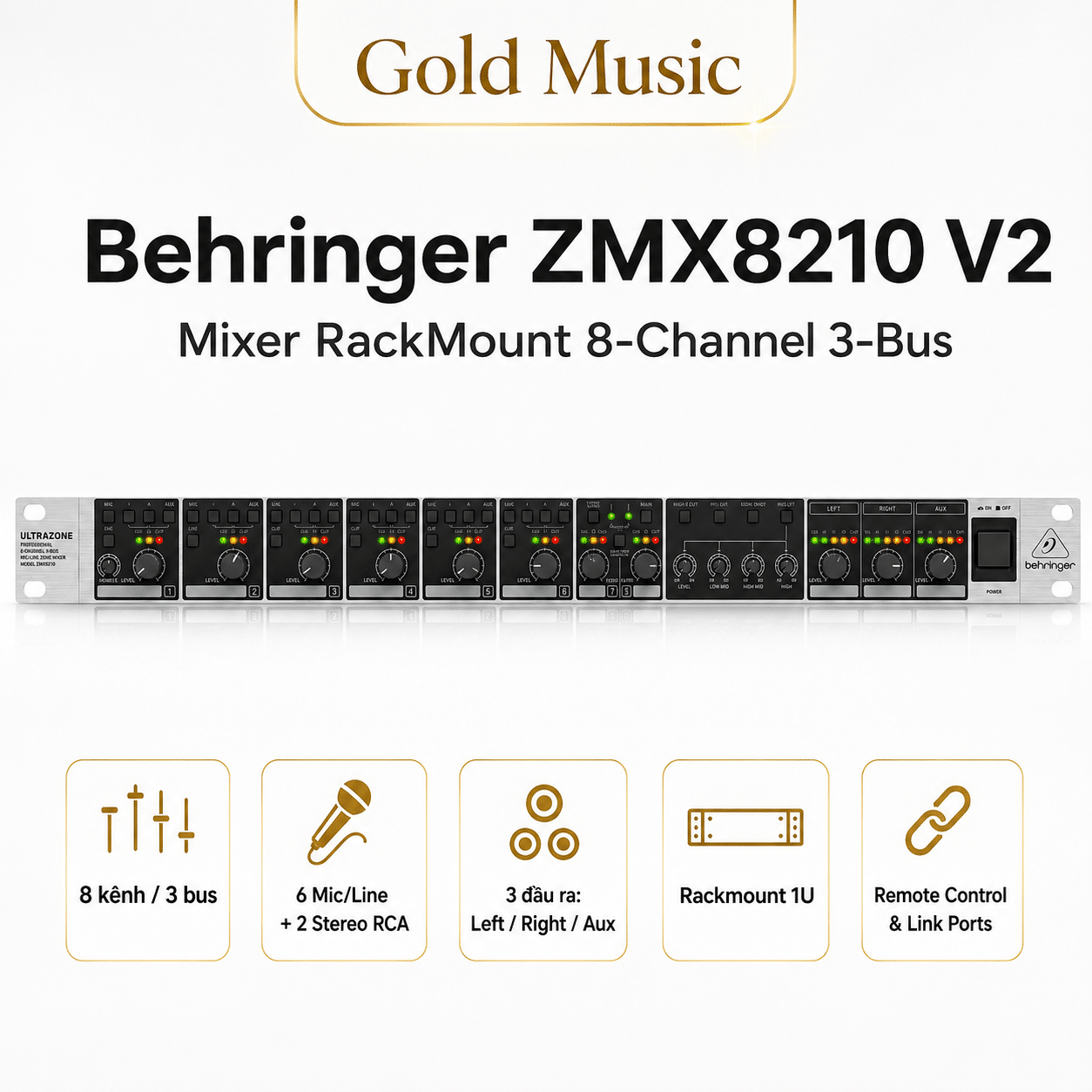 Behringer ZMX8210 V2 Mixer RackMount 8-Channel 3-Bus behringer zmx8210 v2