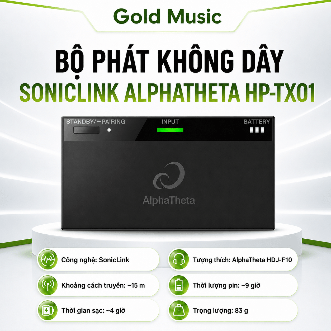BỘ PHÁT KHÔNG DÂY SONIC LINK ALPHATHETA HP-TX01 bo phat khong day sonic link alphatheta hp tx01