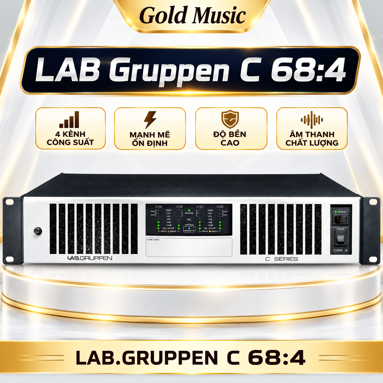 C 68:4 Amply Công Suất Labgruppen 4 x 1.700w / 4 Ohm 70V / 100V c 68 4 ampli labgruppen 4 x