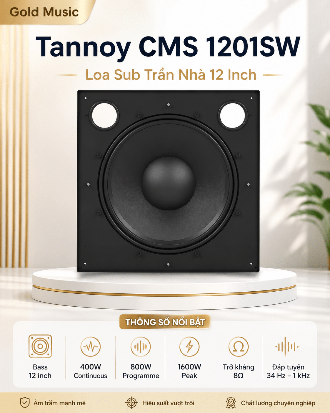 CMS 1201SW Loa Sub trần nhà Tannoy cms 1201sw loa sub tran nha tannoy