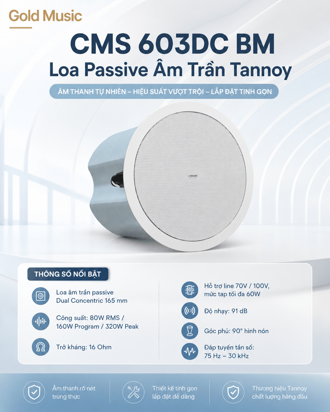 CMS 603DC BM Loa Passive Âm Trần Tannoy cms 603dc bm loa passive tran tannoy