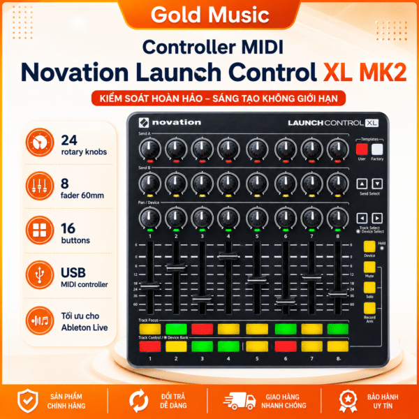 Controller MIDI Novation Launch Control XL MK2 bộ điều khiển fader knob tối ưu cho Ableton Live controller midi novation launch control xl mk2