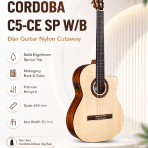 CORDOBA C5-CE SP W/B ĐÀN GUITAR NYLON GUCLCOR-02702