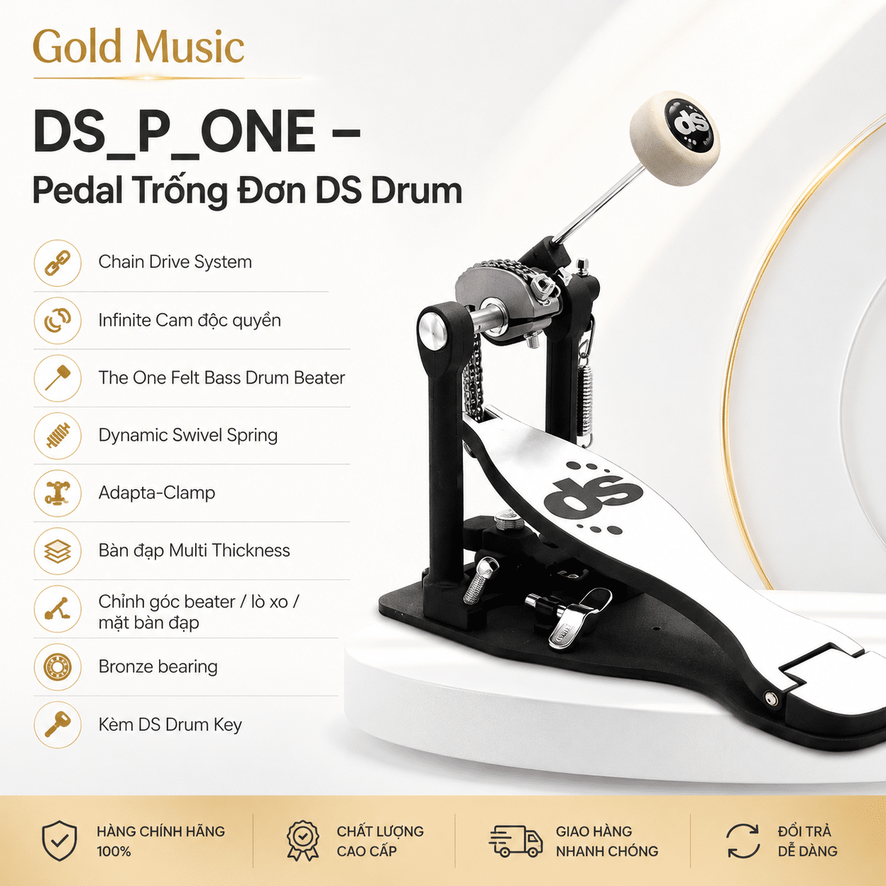 DS_P_ONE – Pedal Trống Đơn DS Drum ds p one pedal don ds drum