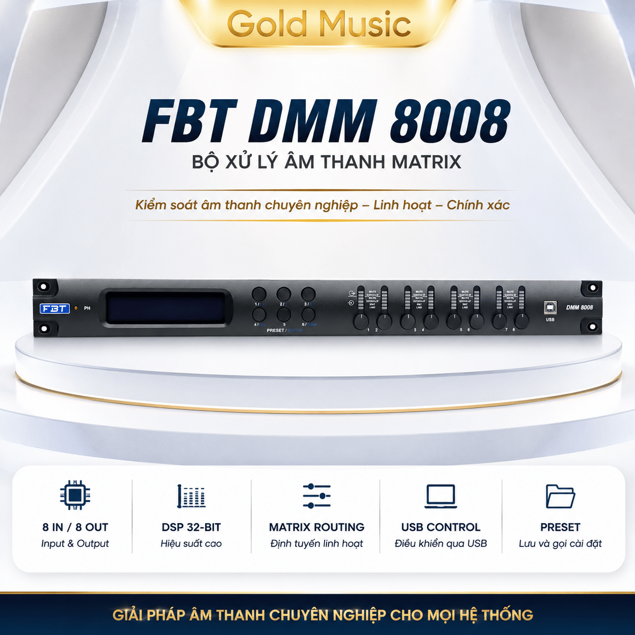 Fbt DMM 8008 Bộ Xử Lý Âm Thanh Matrix fbt dmm 8008 bo xu ly matrix