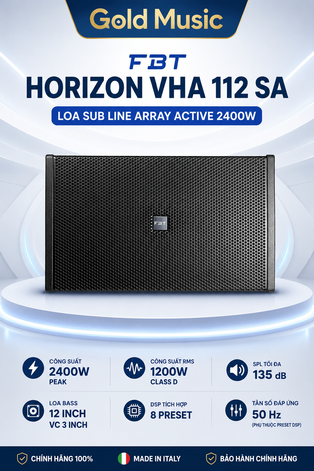 Fbt HORIZON VHA 112 SA Loa Sub Line Array 2400W fbt horizon vha 112 sa loa sub