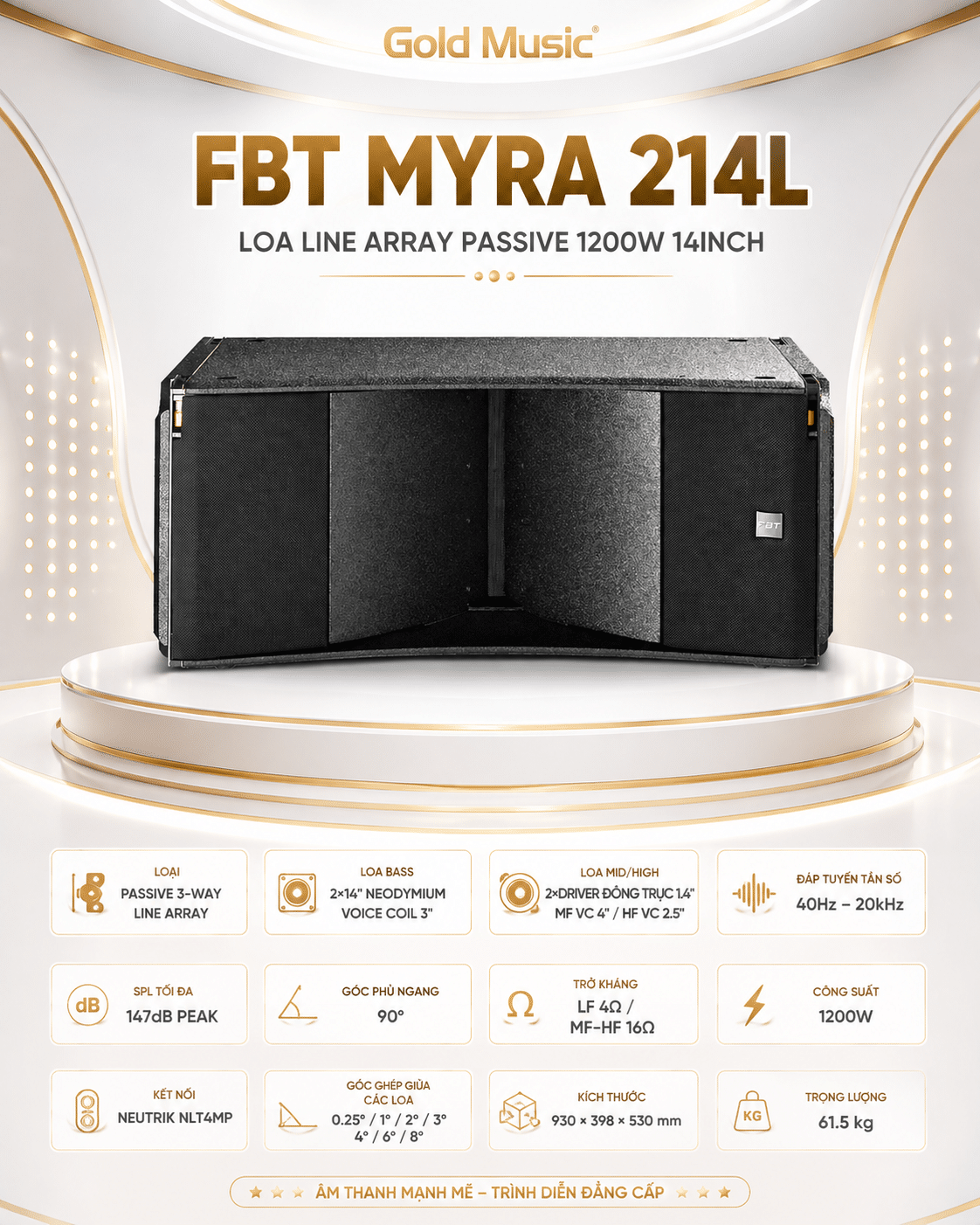 Fbt MYRA 214L Loa Line Array Passive 1200W 14inch fbt myra 214l loa line array passive