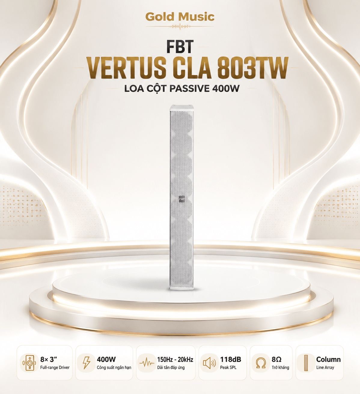 Fbt VERTUS CLA 803TW Loa cột passive 400W fbt vertus cla 803tw loa cot passive