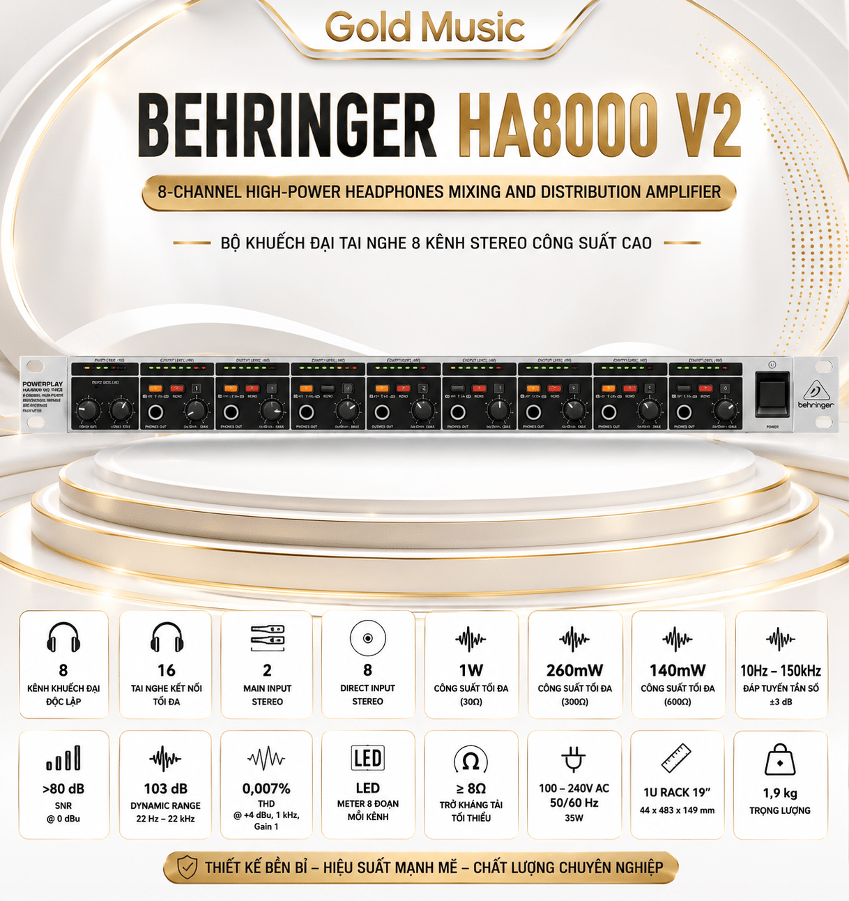 Behringer HA8000 V2 Bộ Khuếch Đại Tai Nghe 8 Kênh ha8000 v2