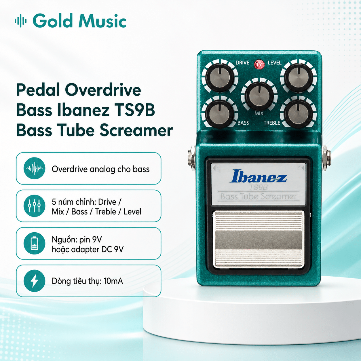 Pedal Overdrive Bass Ibanez TS9B Bass Tube Screamer Cho Bass ibanez ts9b