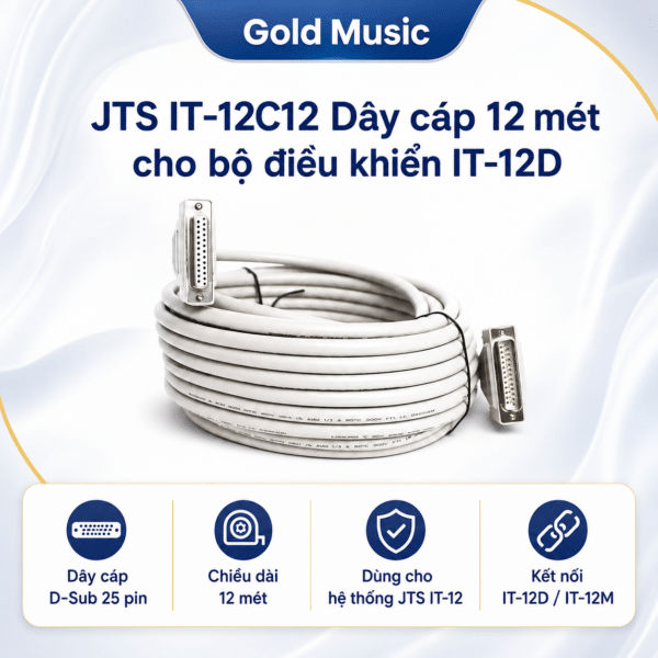 Jts IT-12C12 Dây cáp 12 mét cho bộ điều khiển IT-12D jts it 12c12 day cap 12 met bo dieu khien it 12d