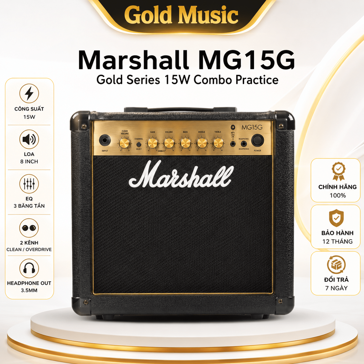 Ampli guitar Marshall MG15G Gold Series 15W combo practice marshall mg15g
