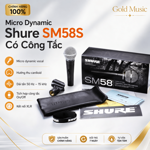 Micro Dynamic Shure SM58S Có Công Tắc micro dynamic shure sm58s