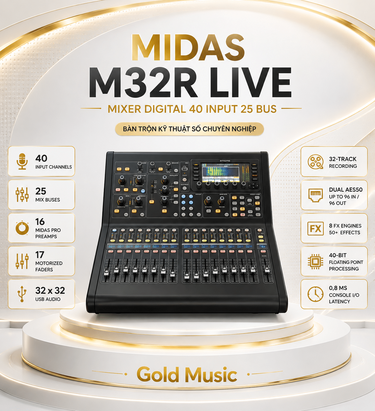 Midas M32R LIVE Mixer Digital 40 input 25 Bus midas m32r live mixer digital 40 input