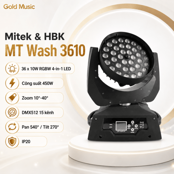 Mitek & HBK MT Wash 3610 – LED Moving Wash Lights mitek and hbk mt wash 3610 led moving
