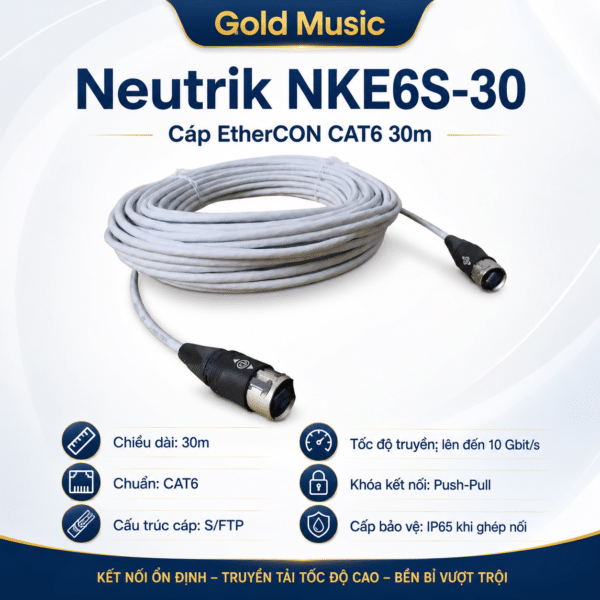 neutrik nke6s 30 cap ethercon cat6 30m