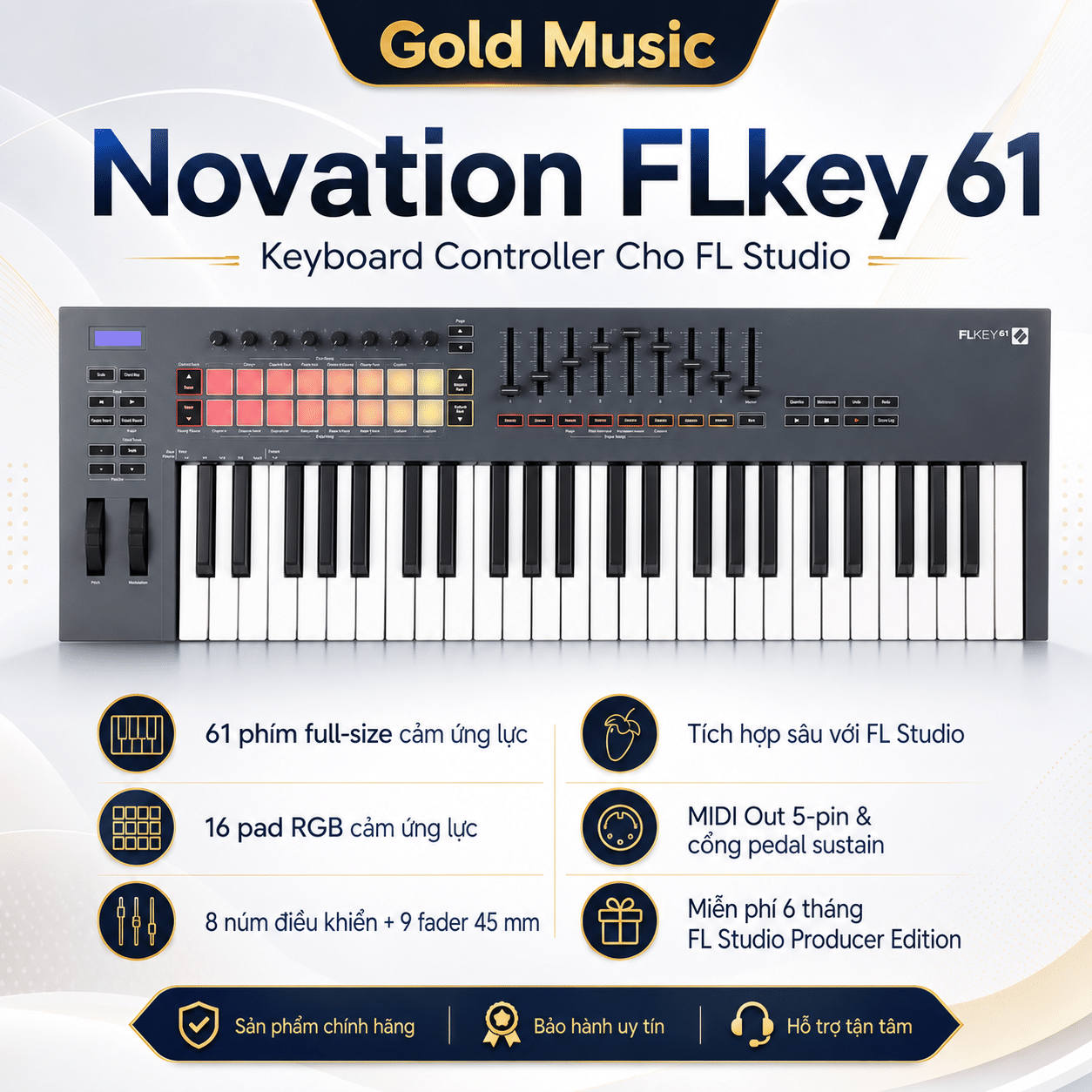 Novation FLkey 61 – Keyboard Controller Cho FL Studio (Miễn Phí 6 Tháng FL Studio) novation flkey 61 keyboard controller fl studio fl