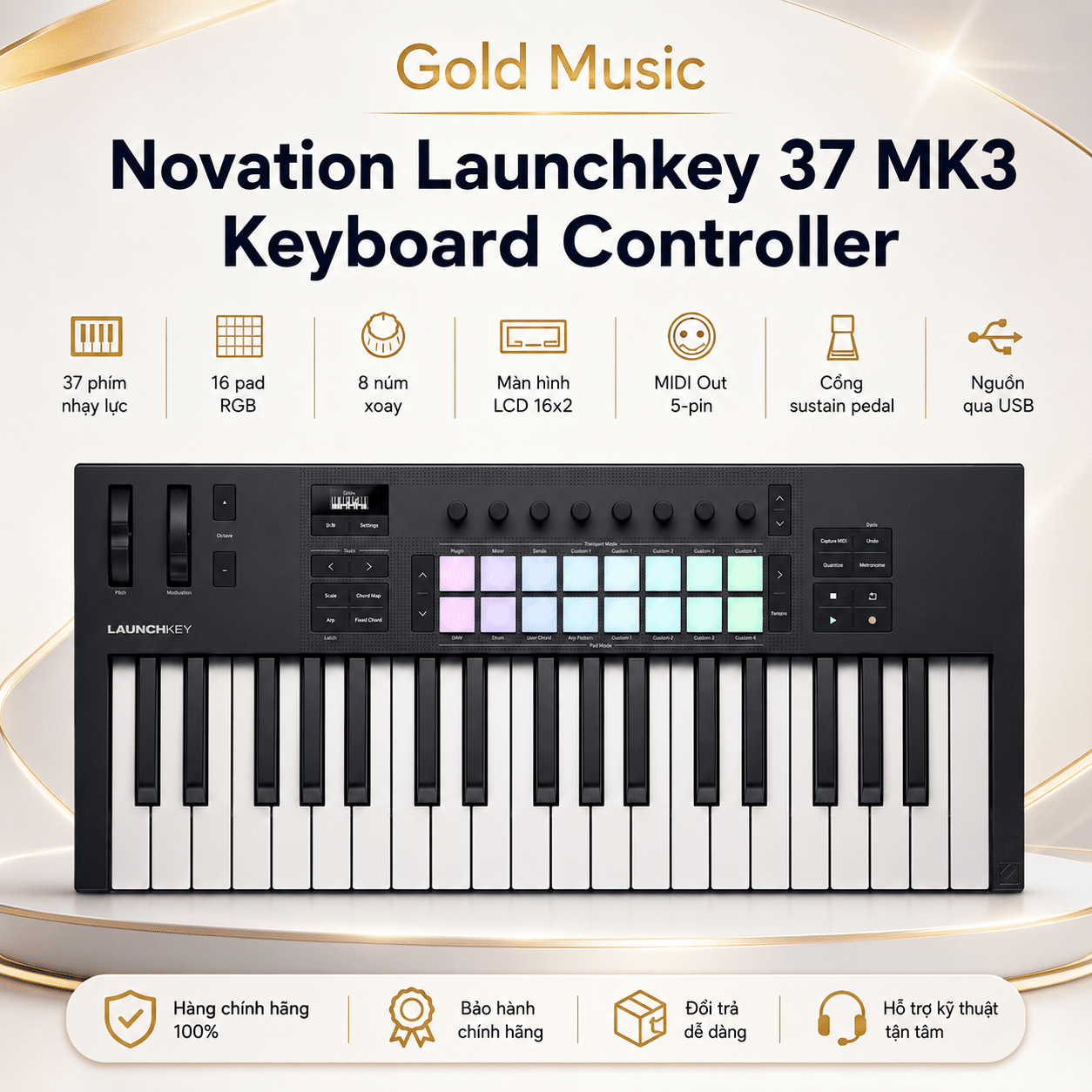 Novation Launchkey 37 MK3 Keyboard Controller novation launchkey 37 mk3 keyboard controller