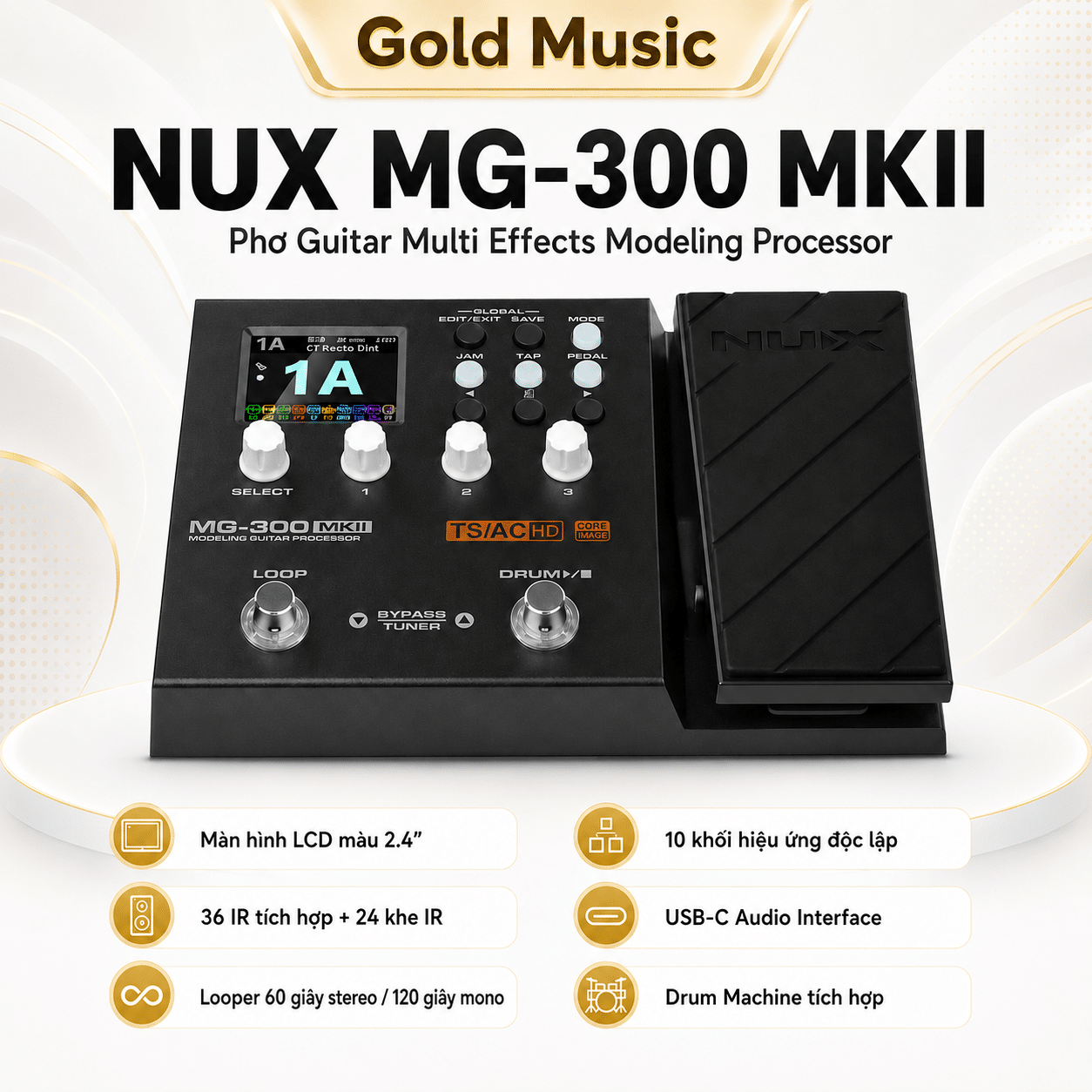 Nux MG-300 MKII – Phơ Guitar Multi Effects Modeling Processor nux mg 300 mkii pho guitar multi effects modeling processor