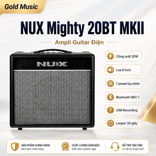 Nux Mighty 20BT MKII – Ampli Guitar Điện nux mighty 20bt mkii ampli guitar dien