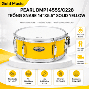 pearl dmp1455s c228 snare 14 x5 5 solid yellow
