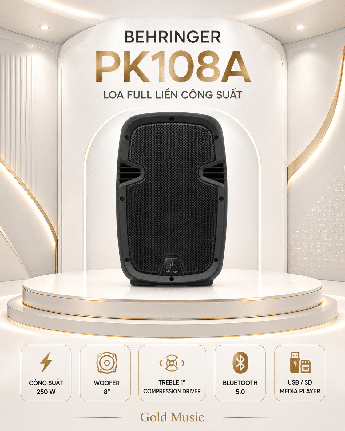 Behringer PK108A Loa Full Liền Công Suất pk108a