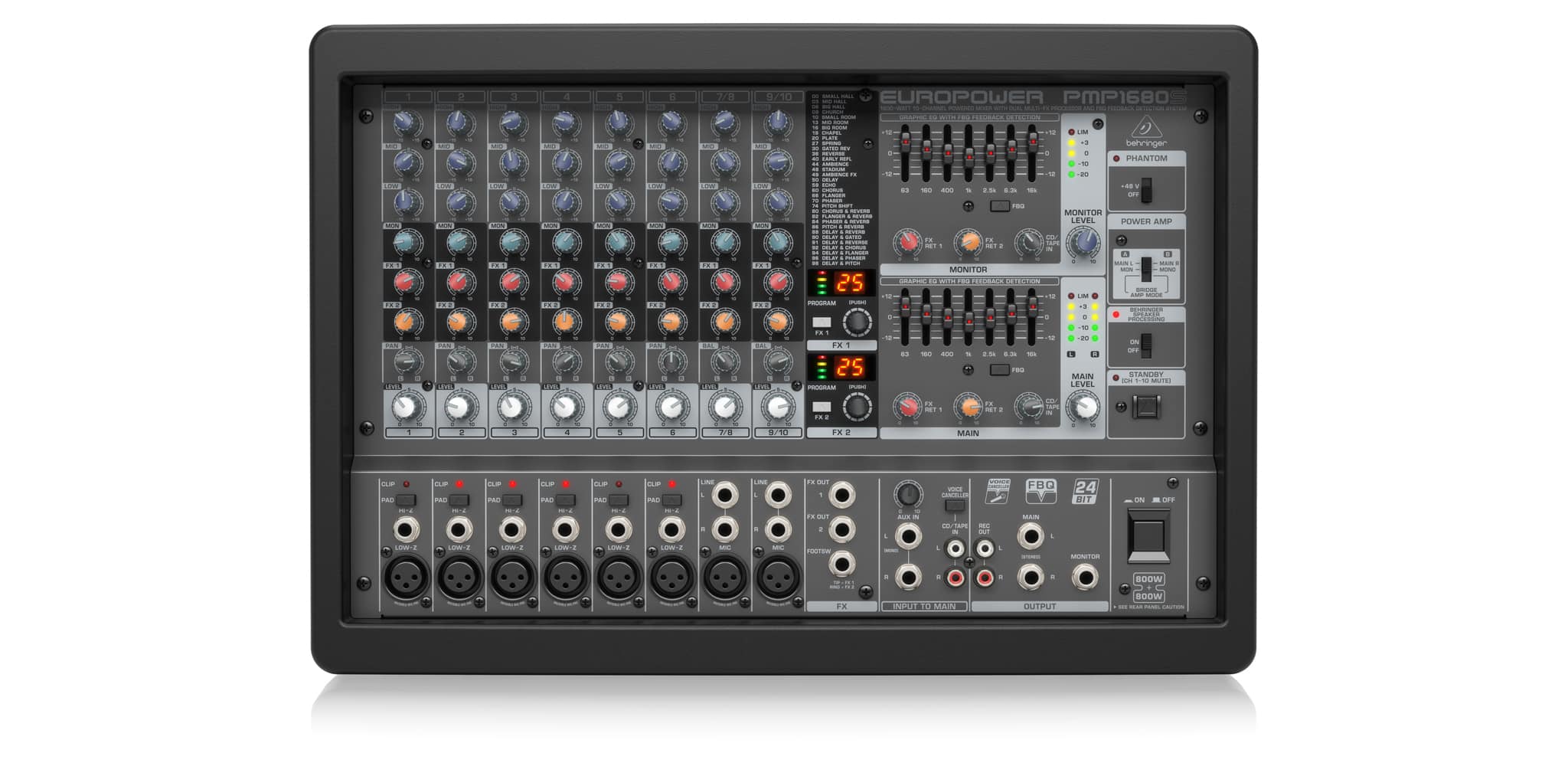 Behringer PMP1680S Mixer Liền Công Suất 1.600w 10 channels 2 x FX pmp1680s