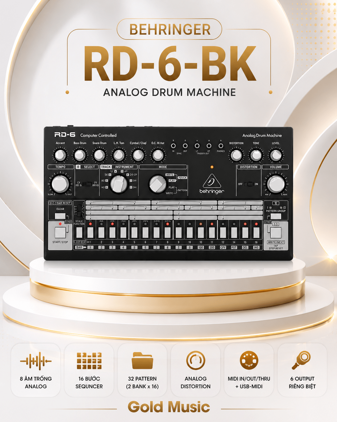 Behringer RD-6-BK Drum Machines rd 6 bk