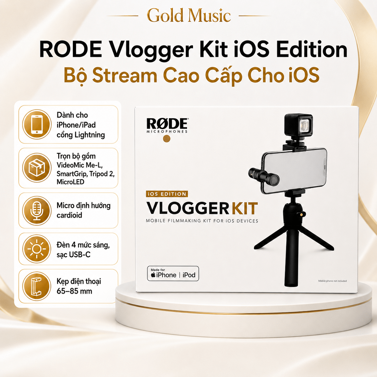 RODE Vlogger Kit iOS Edition Bộ Stream Cao Cấp Cho iOS rode vlogger kit ios edition bo stream