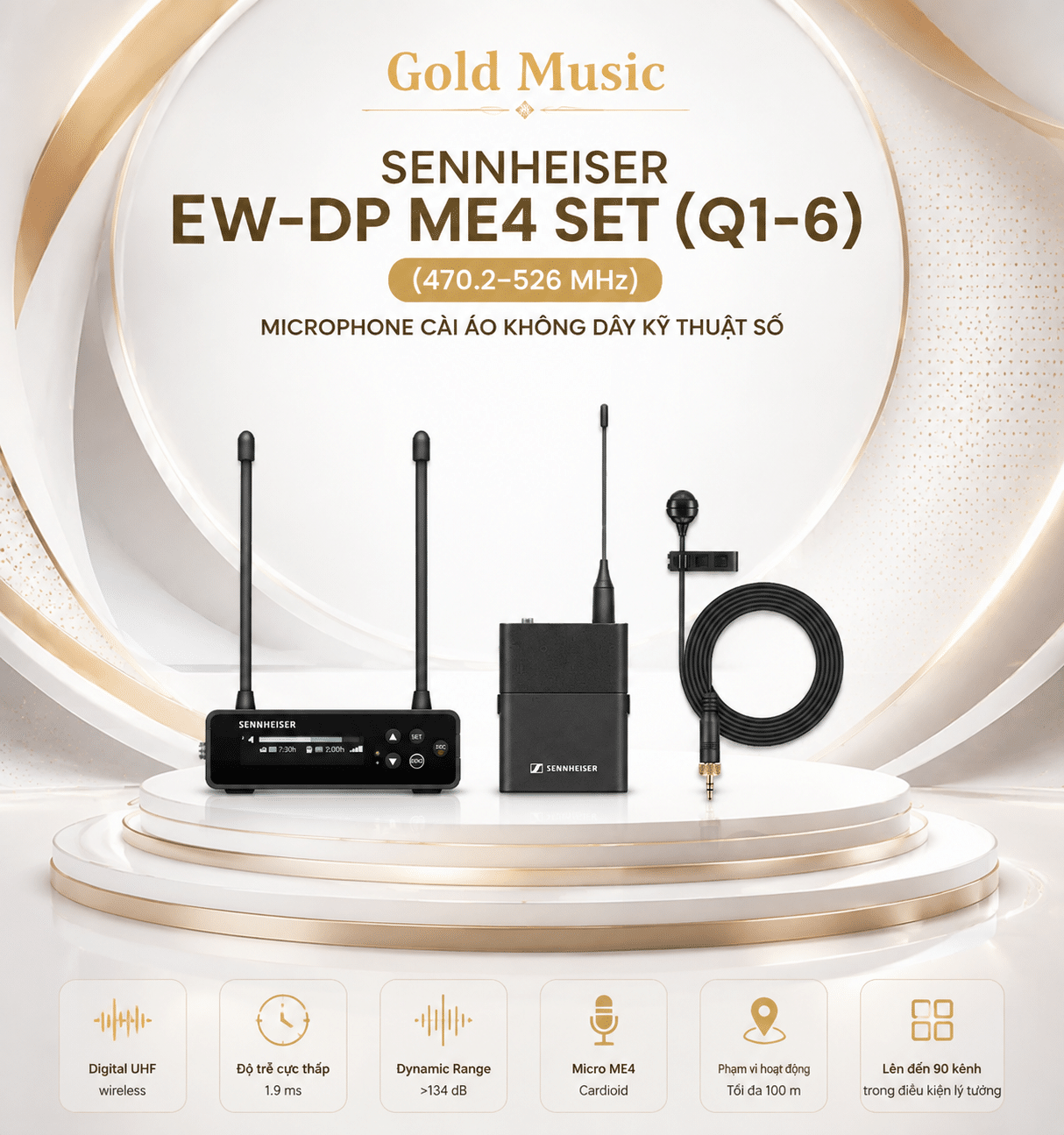 Sennheiser EW-DP ME4 SET (Q1-6) (470.2-526 MHz) Microphone cài áo sennheiser ew dp me4 set q1 microphone