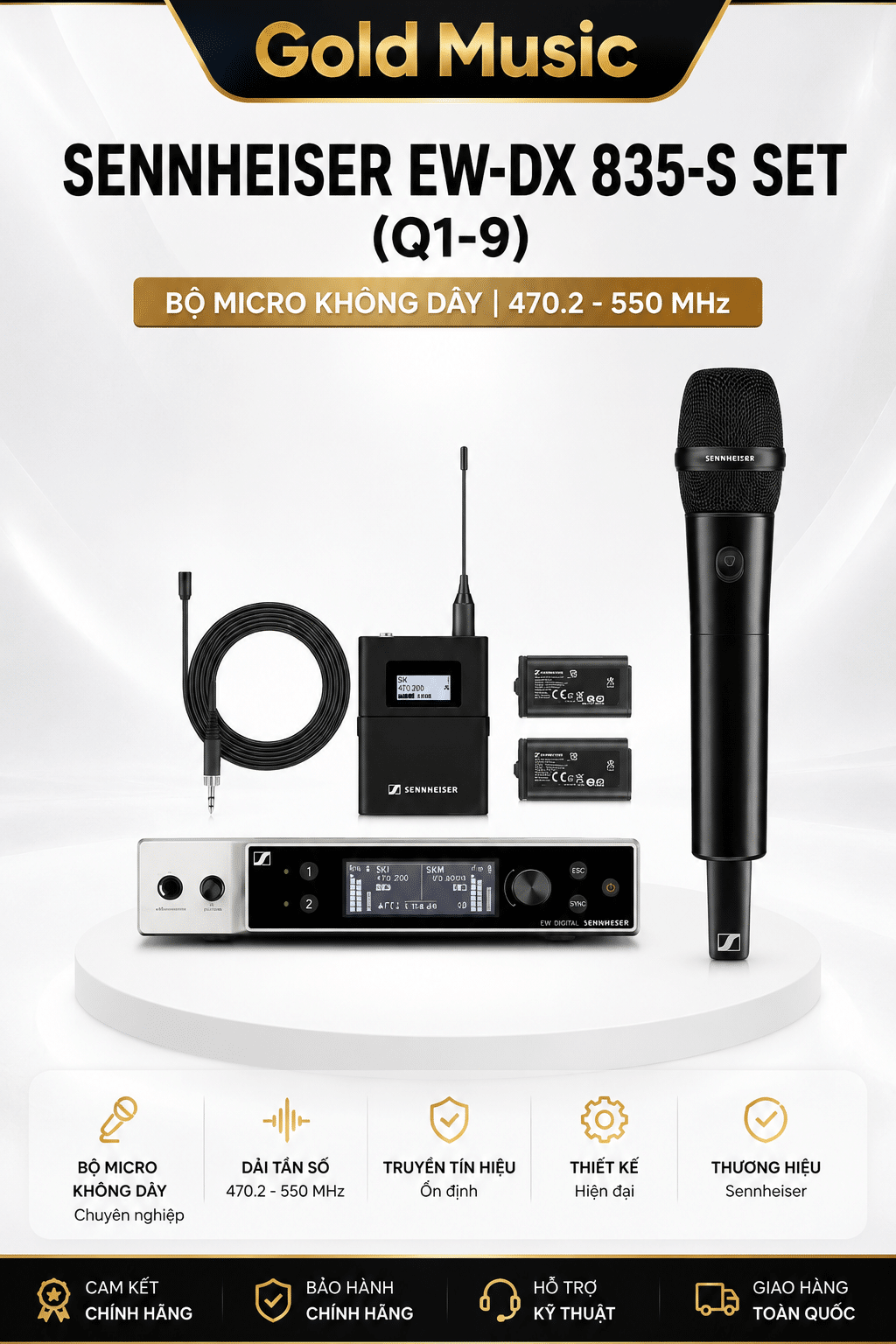 Sennheiser EW-DX 835-S Set (Q1-9) Bộ Micro Không dây 470.2 - 550 MHz sennheiser ew dx 835 s set micro