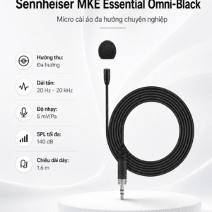 Sennheiser MKE Essential Omni-Black Micro Cài Áo sennheiser mke essential omni micro cai ao