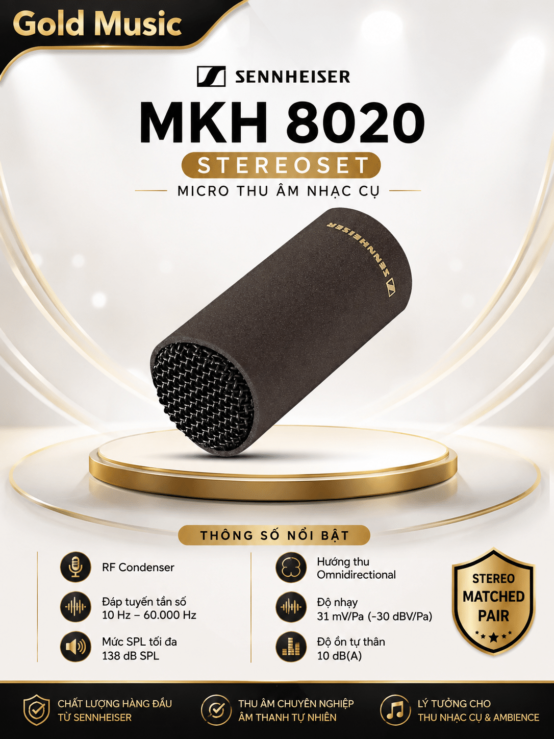 Sennheiser MKH 8020 Stereoset Micro thu âm nhạc cụ sennheiser mkh 8020 stereoset micro thu nhac