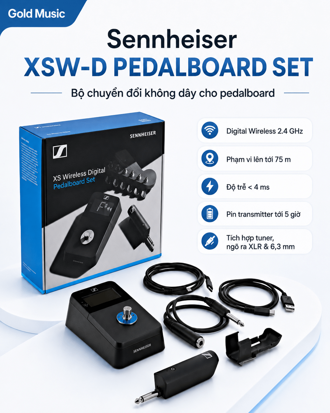 Sennheiser XSW-D PEDALBOARD SET Bộ chuyển đổi không dây cho PEDAL sennheiser xsw d pedalboard set bo chuyen