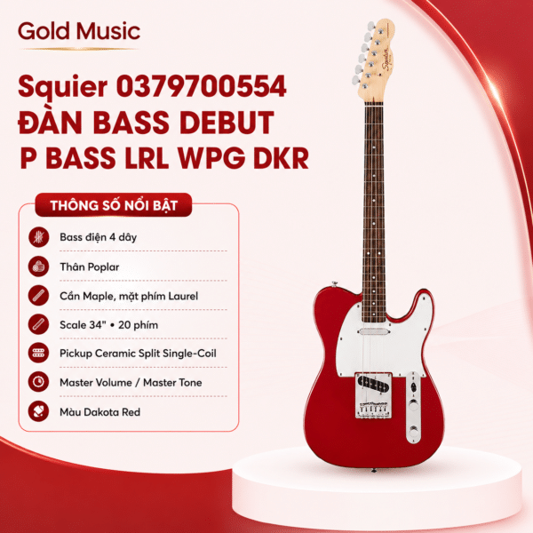 Squier 0379700554 ĐÀN BASS DEBUT P BASS LRL WPG DKR squier 0379700554 dan bass debut p lrl wpg dkr