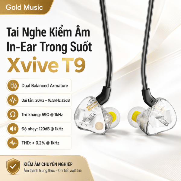 Tai Nghe Kiểm Âm In-Ear Trong Suốt Xvive T9 tai nghe kiem am in ear suot xvive t9