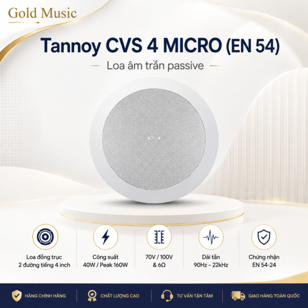 Tannoy CVS 4 MICRO (EN 54) – Loa Âm Trần Passive tannoy cvs 4 micro en 54 loa am tran passive
