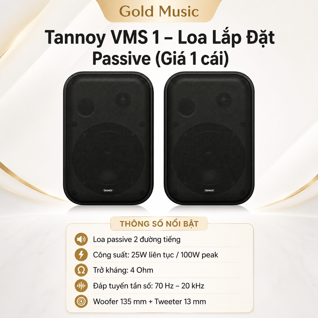 Tannoy VMS 1 – Loa Lắp Đặt Passive (Giá 1 cái) tannoy vms 1 loa lap dat passive