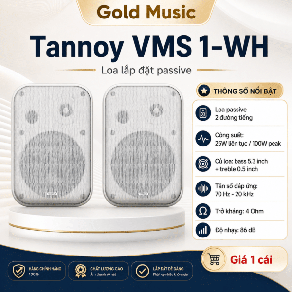 Tannoy VMS 1-WH – Loa Lắp Đặt Passive (Giá 1 cái) tannoy vms 1 wh loa lap dat passive