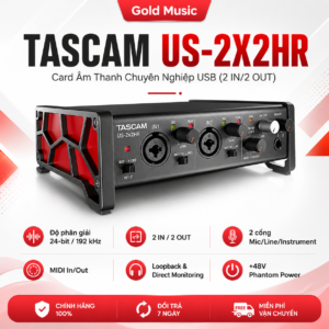 tascam us 2x2hr card am thanh usb 2 in 2 out